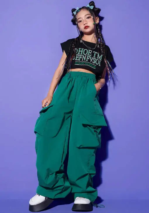 Girls Cargo Pants 5-14 Years Spring Fashion Children Loose Trousers Autumn Kids New Style Wide-leg Pants Girl Casual Clothing