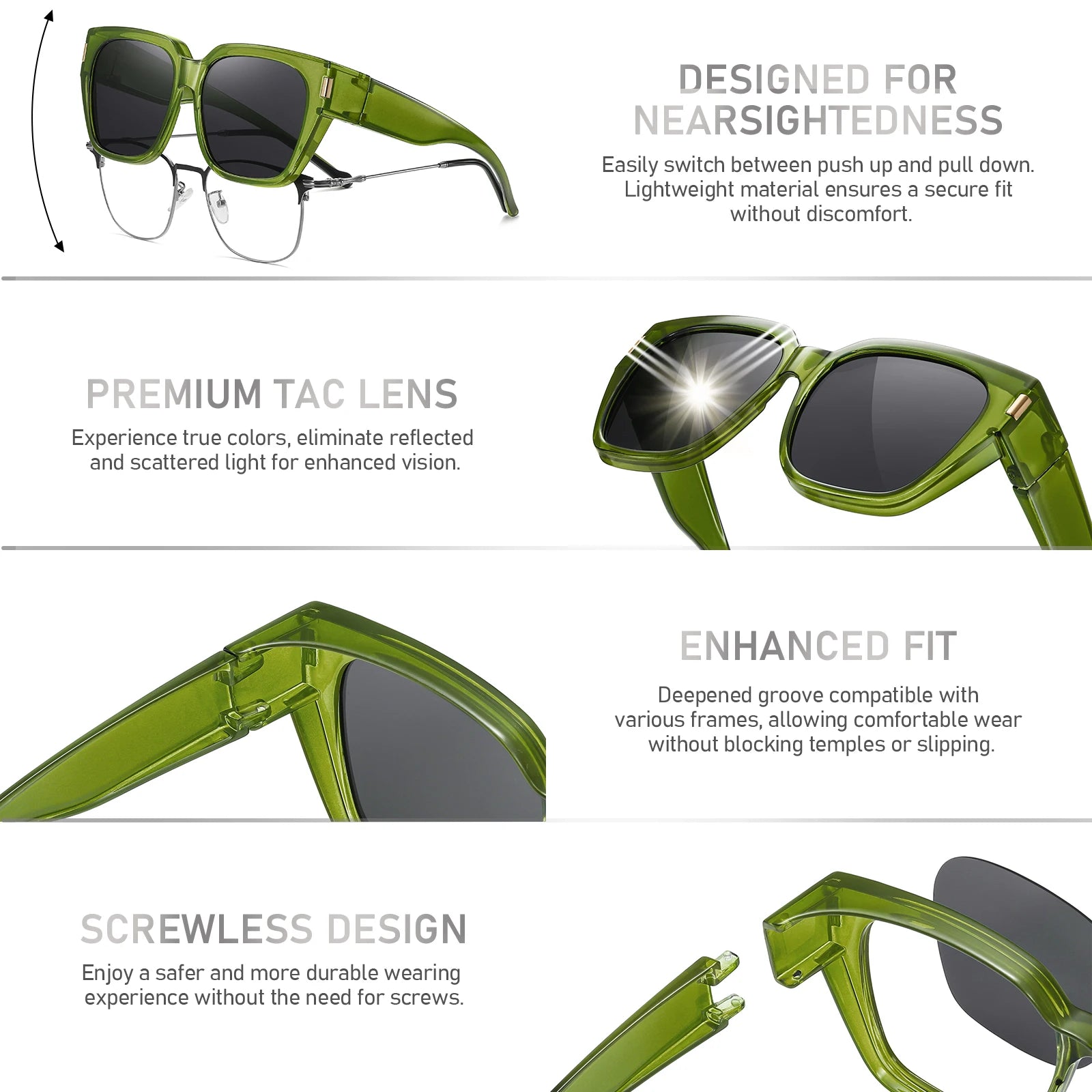 Sunglasses set, anti-glare glasses, polarized sunglasses for myopia, anti-UV sunglasses