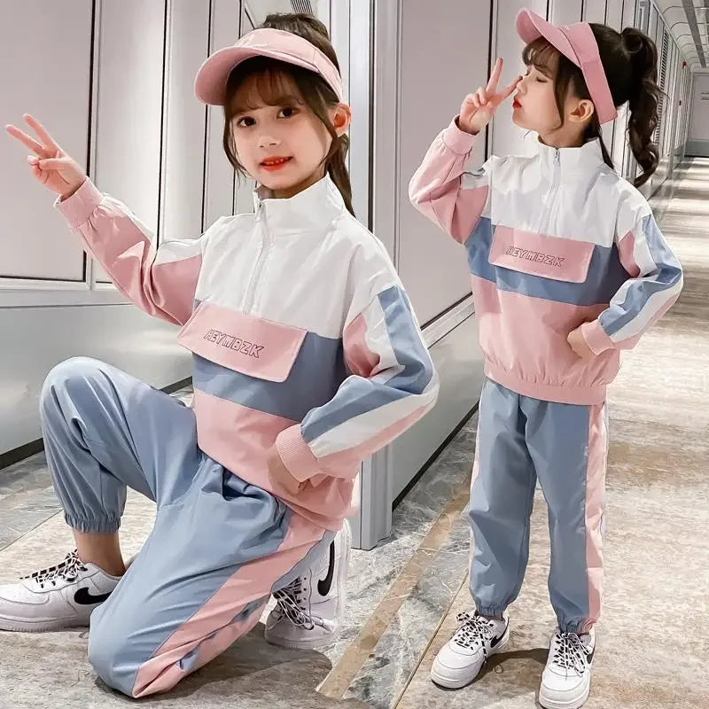 New 2023 Girls Clothes Sport Clothing For Girls Coat + Pants 2PCS Kids Clothes Children's School Clothing Teenage 6 8 10 12 Year