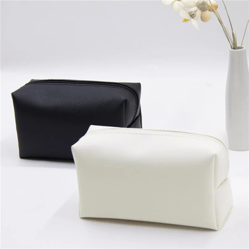 Women's Makeup Bag Large Capacity Leather PU Handheld Cosmetic Bags For Ladies Portable Waterproof Travel Wash Storage Bag