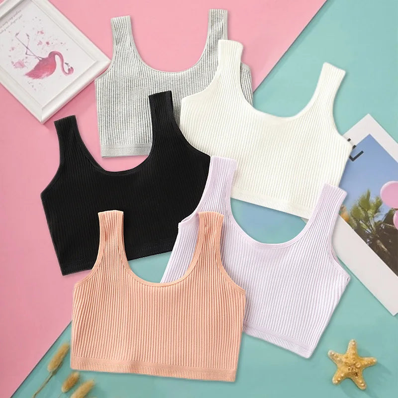 Girls Bra Crop Tops for Teens Underwear Breathable Kids Sports Training Bras  Children Soft Cotton Teenager Clothing Girls