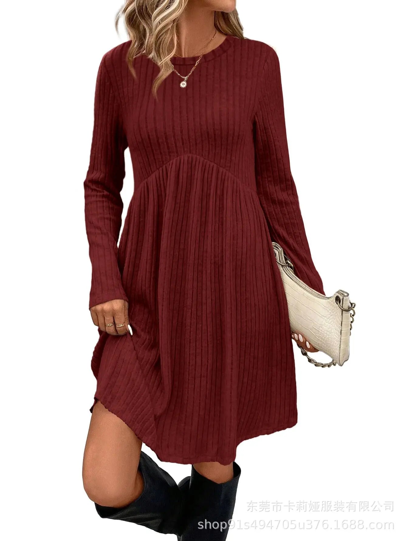 Dresses 2025 Woman Knitted Dress Slim Solid Color Simple Style Vestidos Long Sleeves All-match Casual Elegant Temperament Trendy