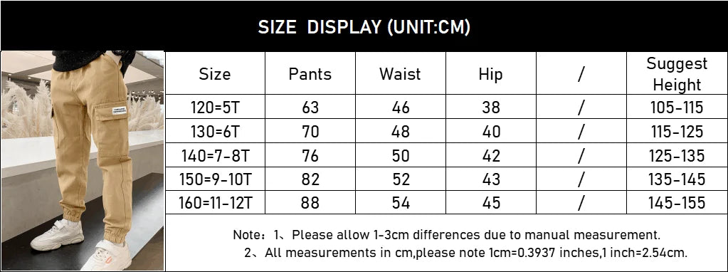 Boys Cargo Pants Spring Autumn Thick Boys Trousers Casual Kids Sport Pants Teenage Children Clothes For 5-12 Years Kids Clothing