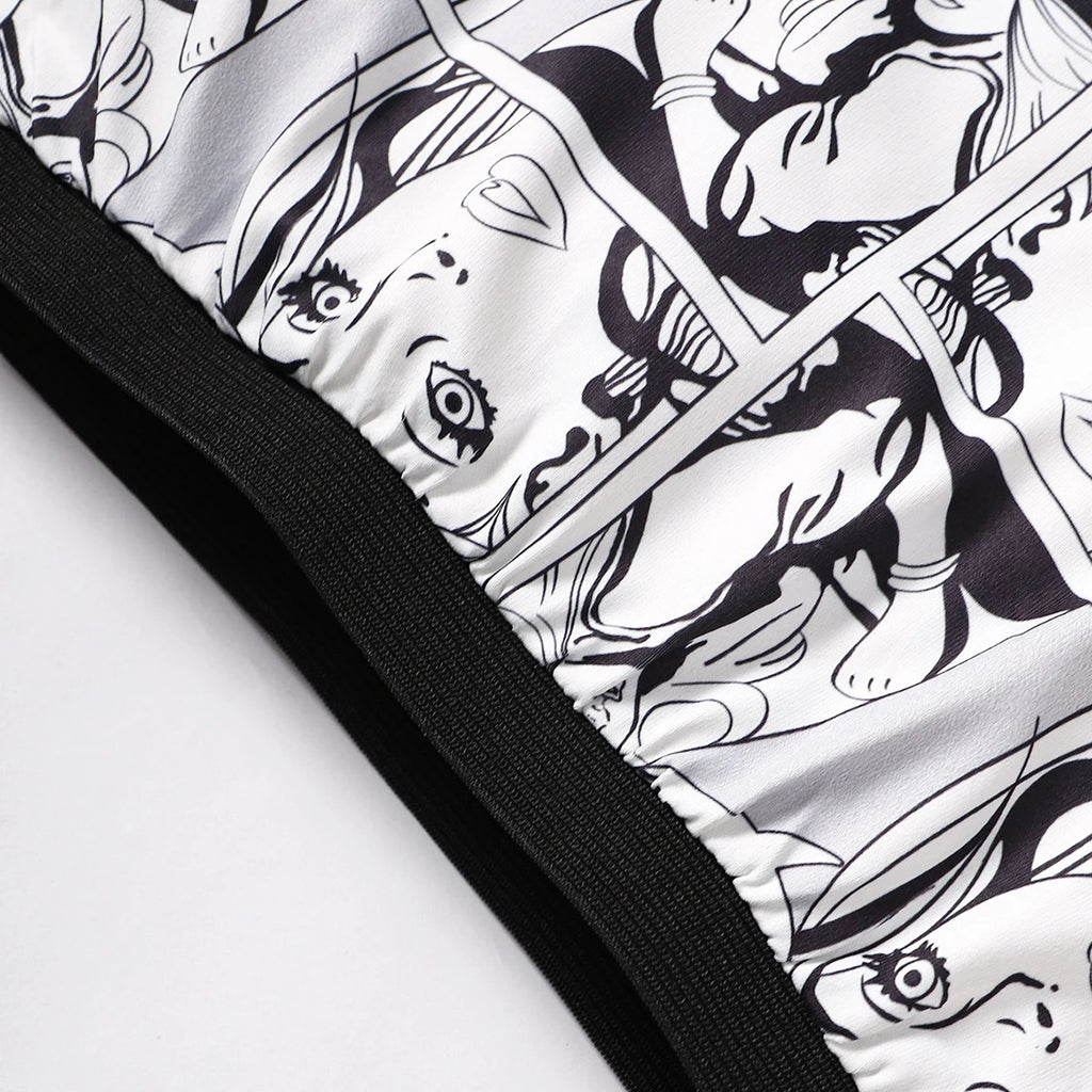 2PCS Kids Girl Clothing Set Character Print Sleeveless Top+Denim Shorts Fashion Personality Outfit for Children Girls 1-6 Years