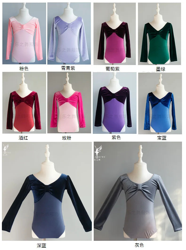 Girls' leotard ballet clothes for girls dance swimsuit Gymnastics leotard 2024 long sleeve ballet leotard Children's clothing