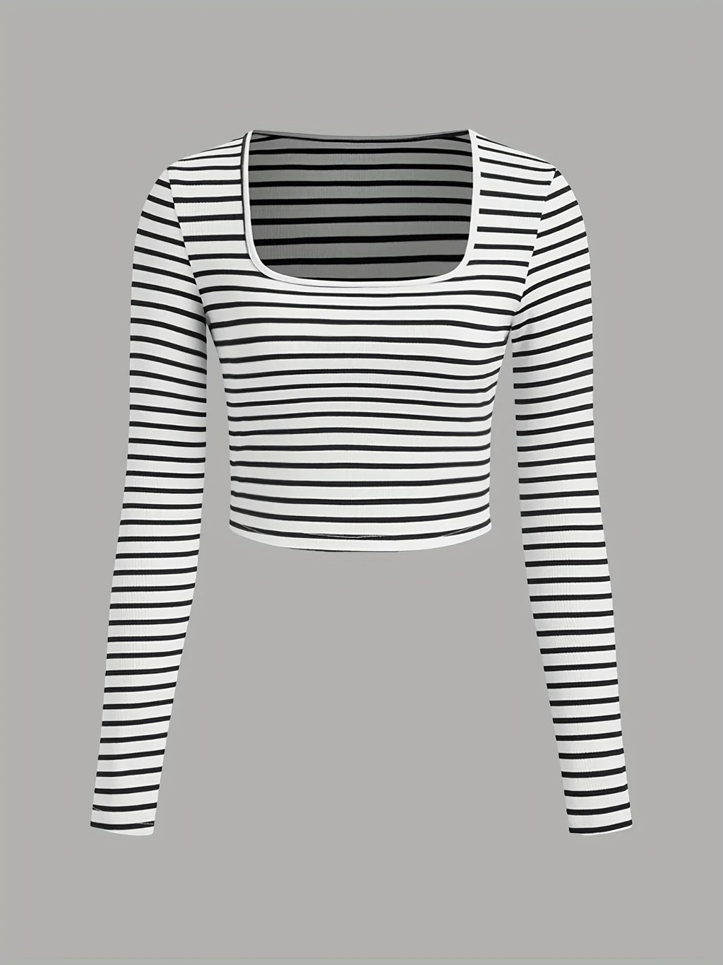 Girls' Clothing Set for Autumn: Two-Piece Outfit with Square-Neck Striped Long-Sleeve Top and Casual Pants with Pockets, Suitable for Outdoor Activities, Sporty and Fashionable