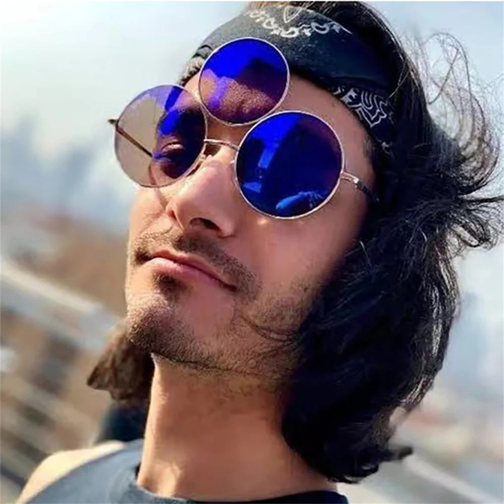 Sunglasses Third Lenses 3 Eyes Round Women Metal Fashion Vintage Sun Glasses For Men Fashion Eyewear  Shades UV400 New 2023