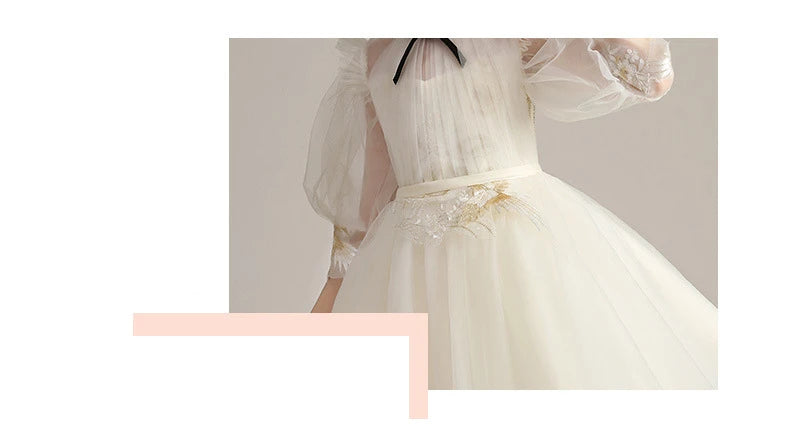 Children Clothing Green Dress for Girls 3 To 14 Year Elegant Formal Evening Dresses Long Luxury Cute Kid Wedding Party Ball Gown