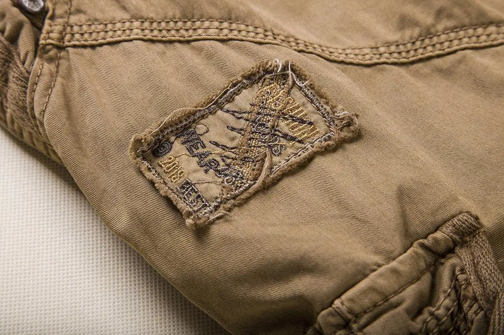 New Summer Casual Shorts Men's Solid Straight Cargo Shorts Outdoor Workout Joggers Pants Multi Pocket Knee Length Sweatpants Man