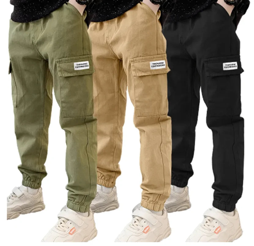 Boys Cargo Pants Spring Autumn Thick Boys Trousers Casual Kids Sport Pants Teenage Children Clothes For 5-12 Years Kids Clothing