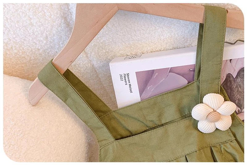 Baby Girls Clothes Summer Girls Dress Set Kids Top+Suspender Skirt 2Pic Children Flower Leisure Suit 3-14 Years Youth Clothing