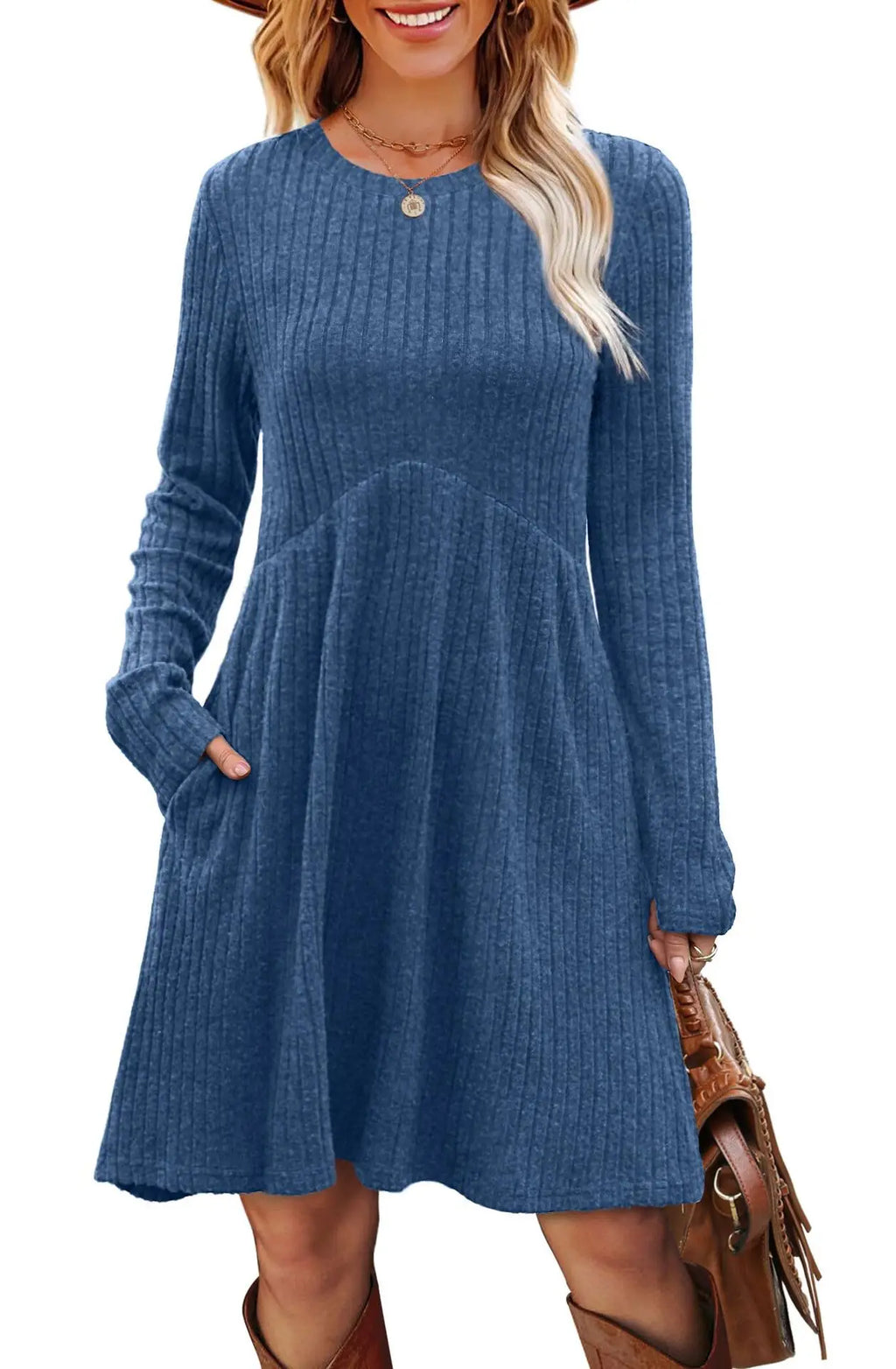 Dresses 2025 Woman Knitted Dress Slim Solid Color Simple Style Vestidos Long Sleeves All-match Casual Elegant Temperament Trendy