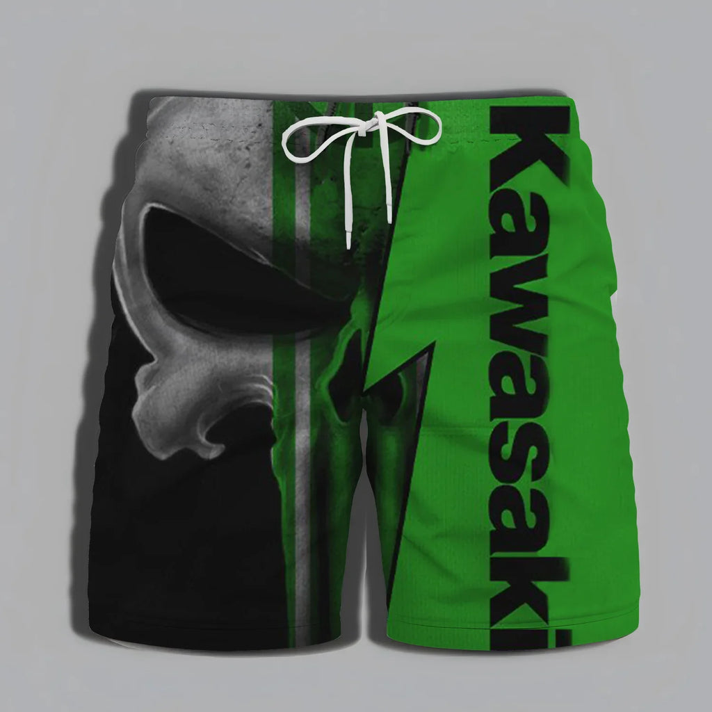 Kawasaki Adventure Men's Shorts High Quality 2025 New Product Quality Men's Motorcycle Men's Street Gym Sportswear Summer Beach