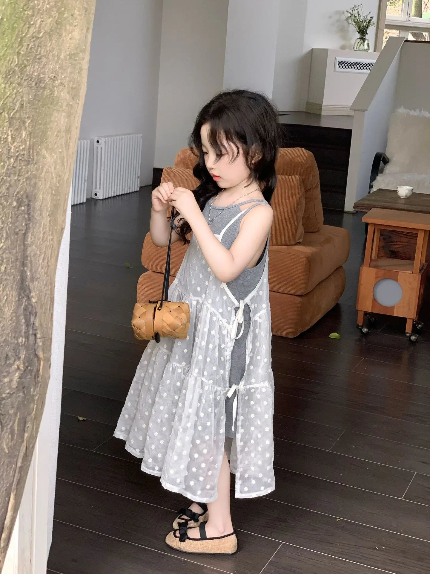 Girls Summer 2025 New Korean Sweet Clothing Suit Children's Vest Skirt Lace Embroidered Skirt Baby Casual  Fashion