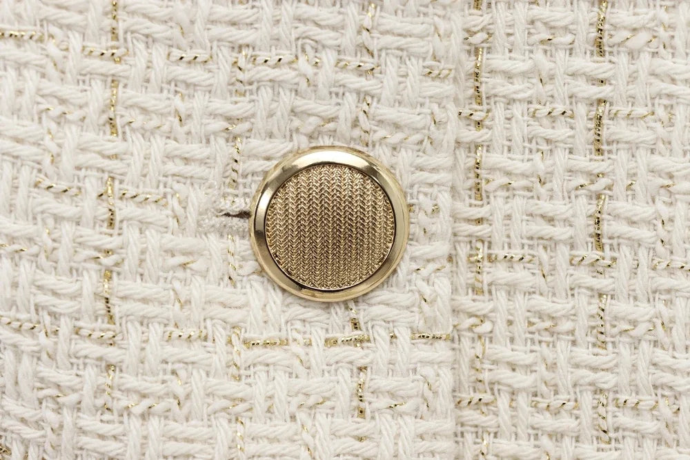 Women Tweed Single Breasted Elegant Jackets Coat Long Sleeve Plaid Jacket Woman Clothing Outdoor Clothes 2409113