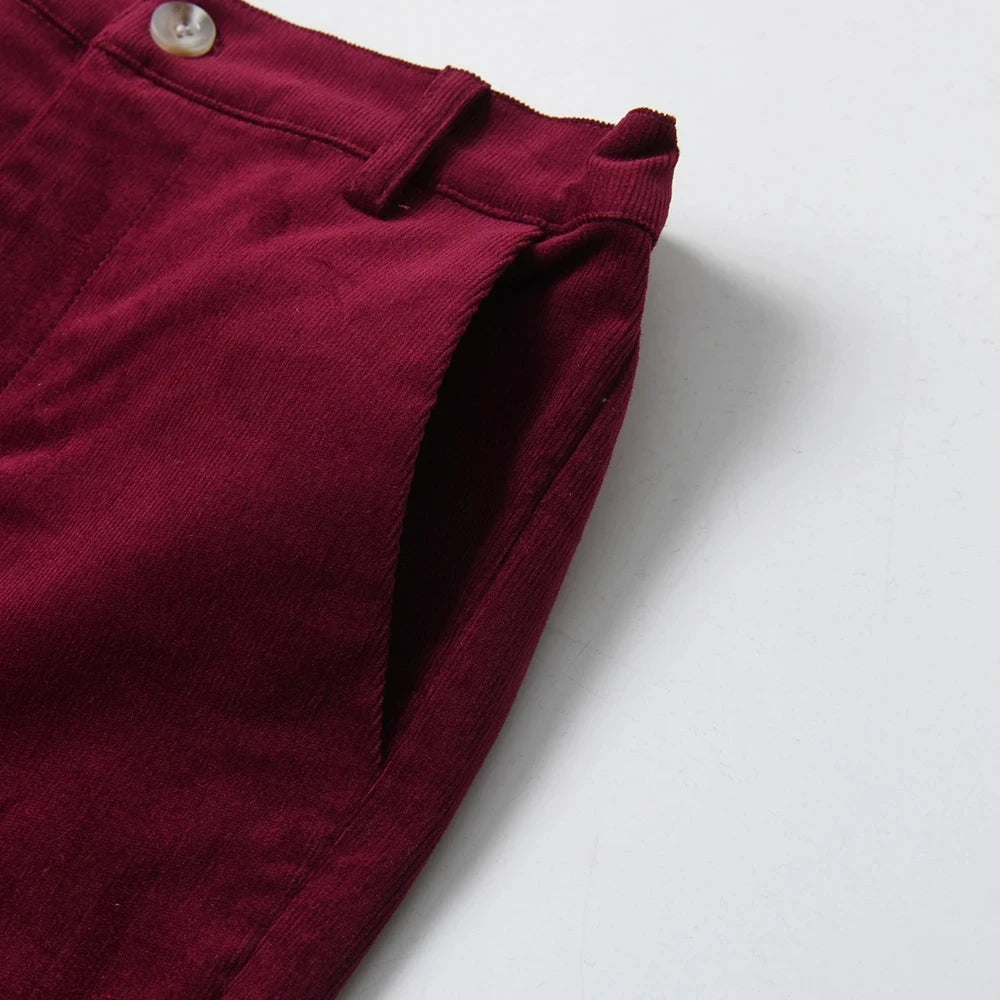 Red Boys Pants Children Trousers For Kids Cotton Solid Casual Long Pants 1-6 Years Clothing Sport Pants Spring Corduroy Boutique