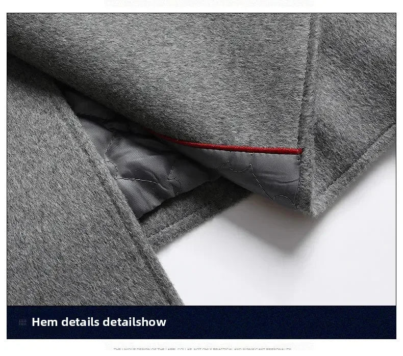 Top Quality Winter Wool Long Coats for Men Double-breasted Padded Cotton Woolen Long Coat Warm Business Mens Windbreaker Jacket