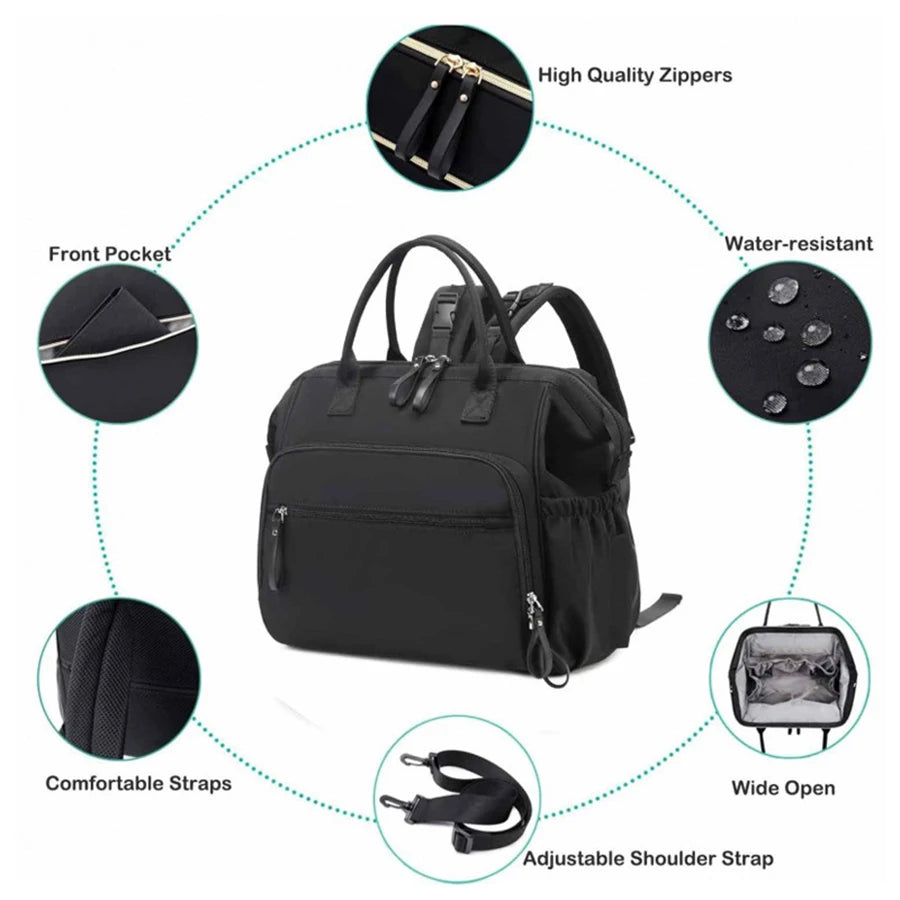 Large Capacity Diaper Bag Backpack for Women Totes Baby Diaper Nappy Bags Shoulder Cotton Ladies Maternity Shopping Bags