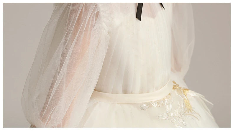 Children Clothing Green Dress for Girls 3 To 14 Year Elegant Formal Evening Dresses Long Luxury Cute Kid Wedding Party Ball Gown