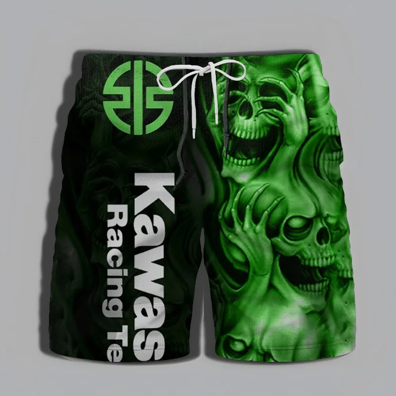 Kawasaki Adventure Men's Shorts High Quality 2025 New Product Quality Men's Motorcycle Men's Street Gym Sportswear Summer Beach