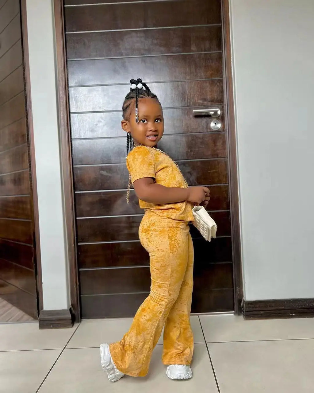 Girls' Clothes Set Children Short Sleeved Fared Pants 2-Piece Set Baby Casual Wear Printing Kids Girl's Clothes 3 4 5 6 7 8 Year