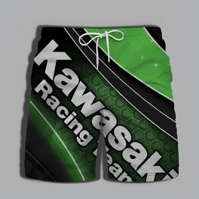 Kawasaki Adventure Men's Shorts High Quality 2025 New Product Quality Men's Motorcycle Men's Street Gym Sportswear Summer Beach