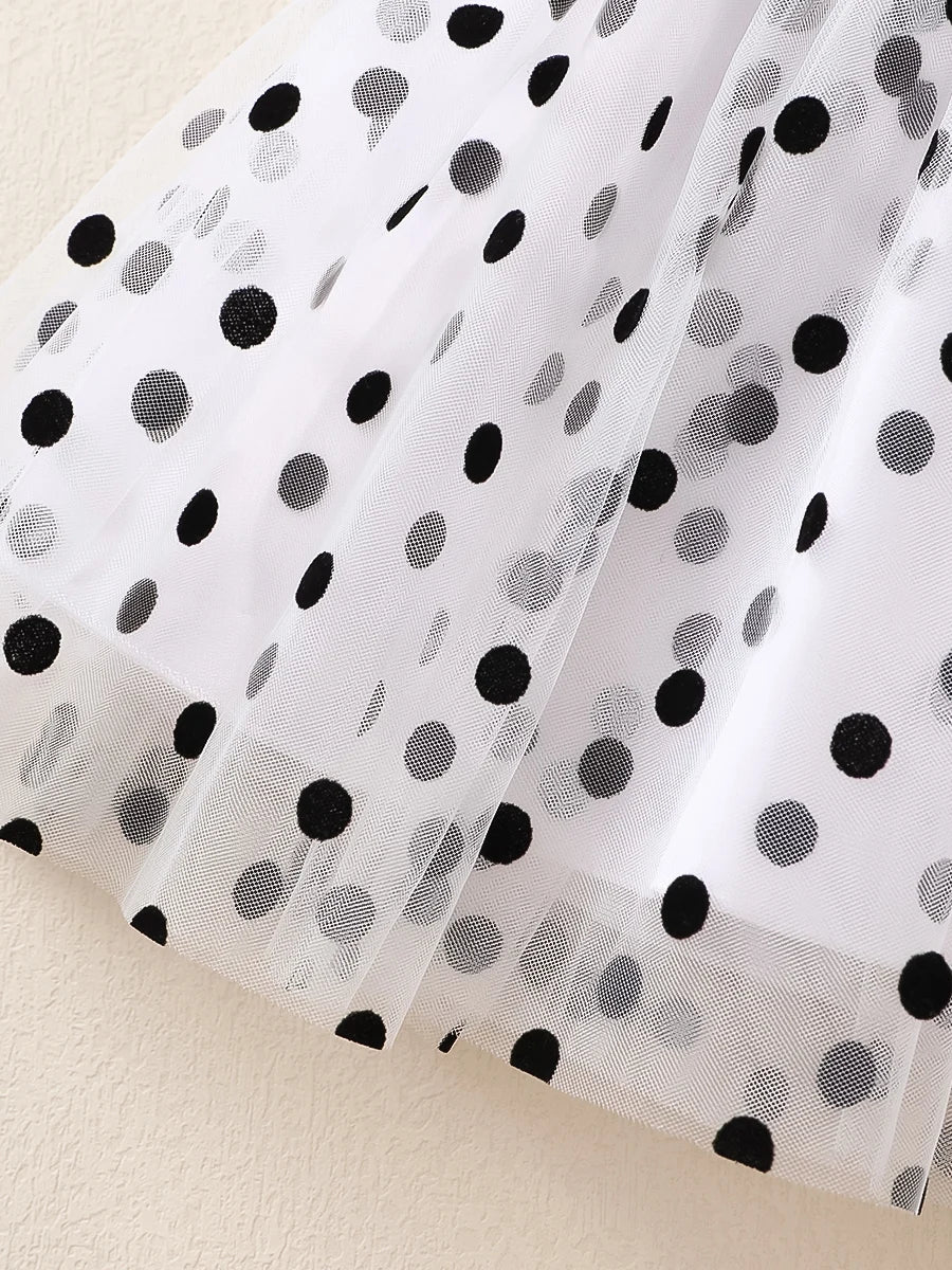 Girls Clothing Flying sleeve Dress Blue Polka Dot chiffon Children's Dress suitable for 1-6 Year old Girls Summer Dress