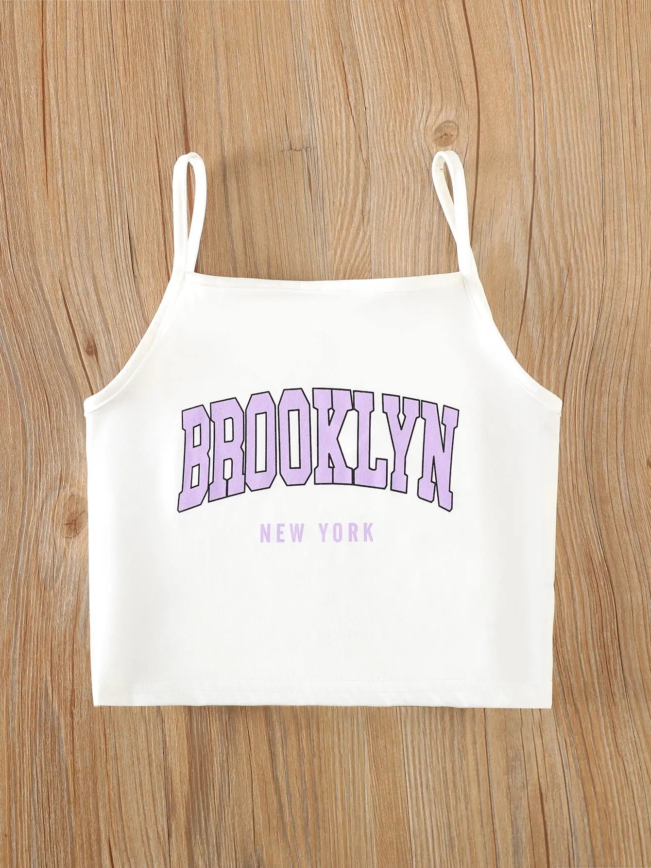 Girls' Three-Piece Outfits New Breathable Summer Thin Fashion Short Sleeve Mesh Top+Letter Print Crop Vest Sling+Letter Print Sport Shorts