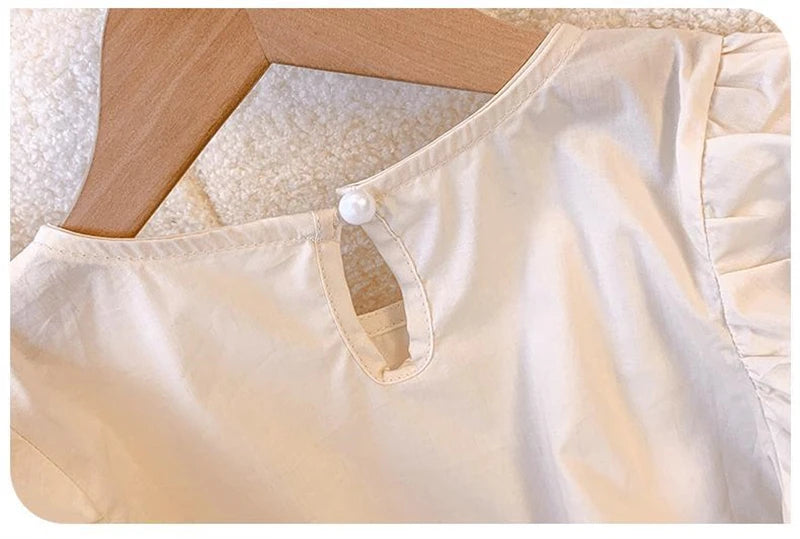 Baby Girls Clothes Summer Girls Dress Set Kids Top+Suspender Skirt 2Pic Children Flower Leisure Suit 3-14 Years Youth Clothing