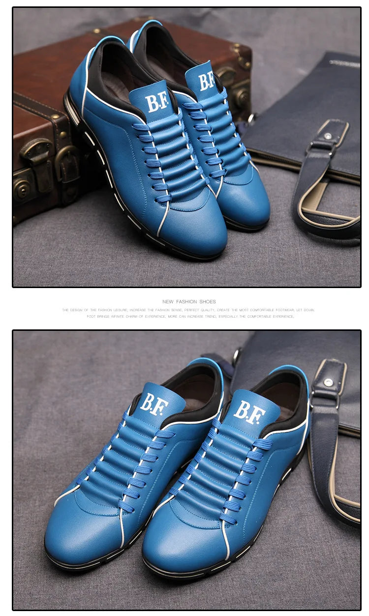 Men Shoes Casual Sneakers Spring Autumn New  Fashion Solid Leather Shoes Formal Business Sport Flat Round Toe Light Breathable