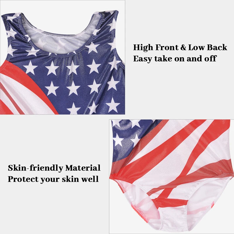 Girls  Vest  Gymnastics Leotard Sparkle 4 Piece Dance Unitard for Kids Toddler Athletic Tumbling Outfits