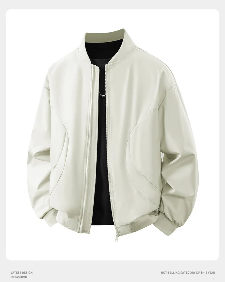 Men's Bomber Jacket Fashion Stylish Lightweight Windbreaker Spring Fall Casual Jackets for Men Outdoor Mens Coats