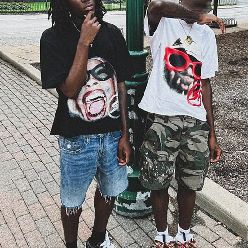 Girls Are Distractions Graphic Vintage Graphic  Print T-Shirts Men Women Y2K Short Sleeves Vintage Streetwear Women Tee Tops