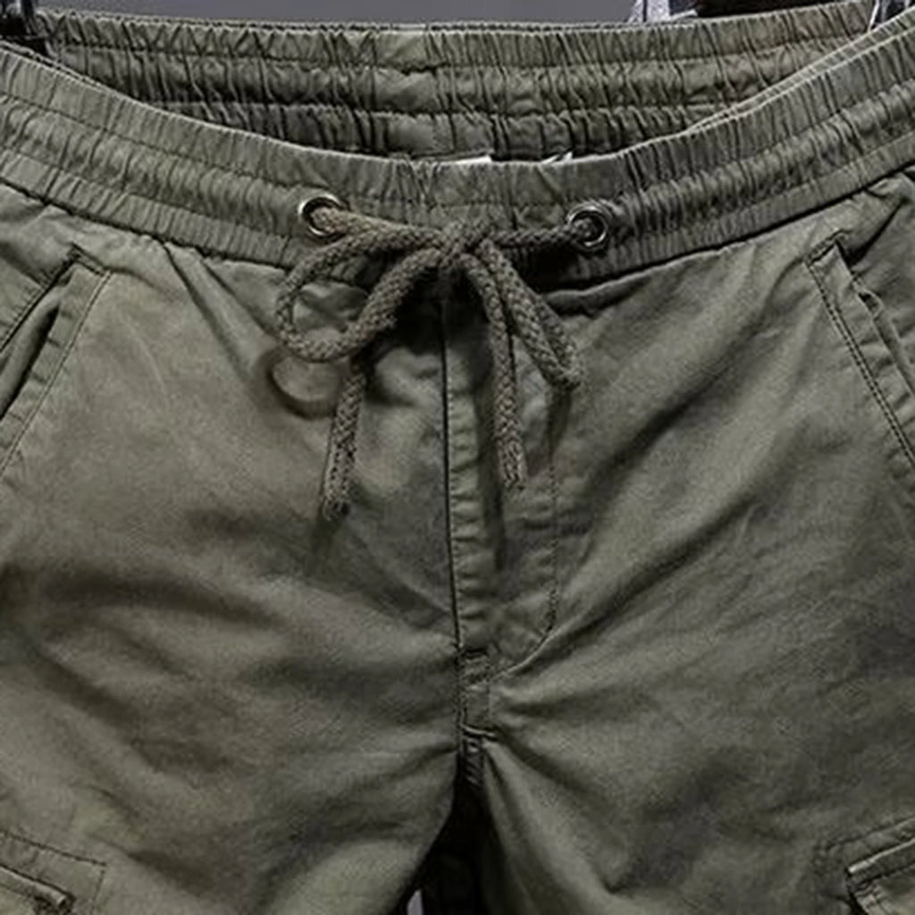 Cargo Pants for Mens Elastic Casual Trousers Zipper Multi-Pocket Joggers