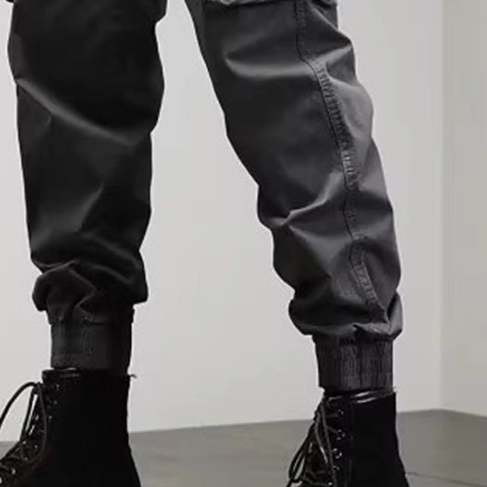 Cargo Pants for Mens Elastic Casual Trousers Zipper Multi-Pocket Joggers