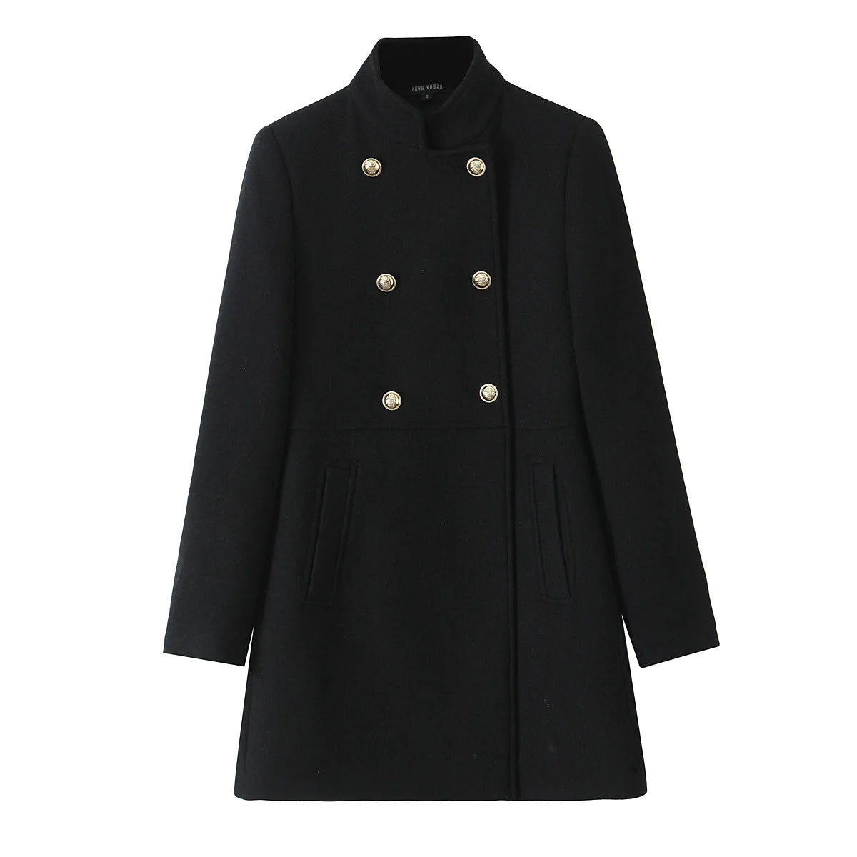 Woolen Coat Fall Fashion Black Long Coat Elegant And Pretty Women's Coats American Retro Autumn Outerwear Urban Coats