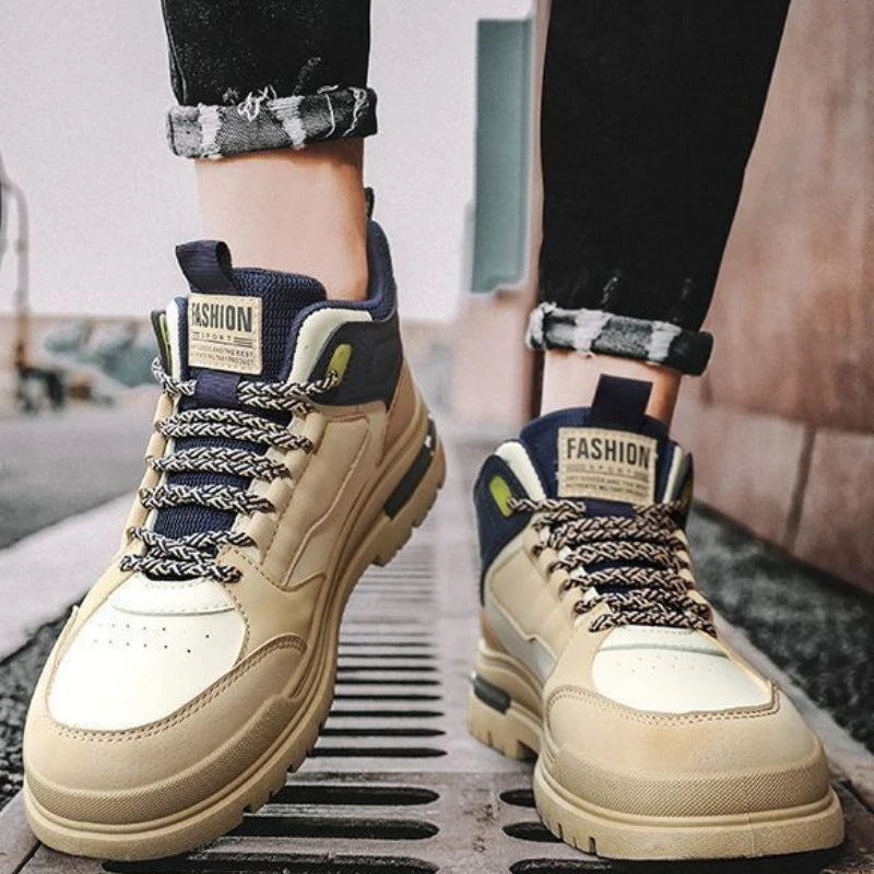 Men Sneakers Outdoor Casual Shoes New Non Slip Vulcanized Shoes Soft Sole Walking Shoe Lace-up High Top Men Shoes Tenis Hombres