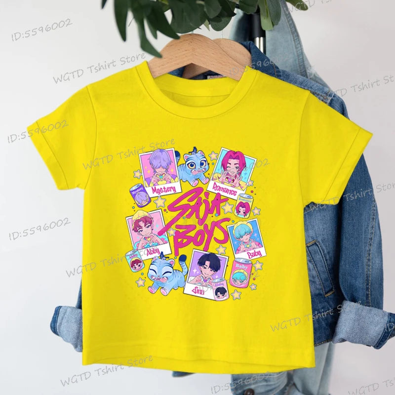 Baby Girls Boys Clothing Hot Movie Print Saja Boys T-shirt Tops Cartoon Cute Kids Clothes Harajuku Cotton Baby Girls T Shirt