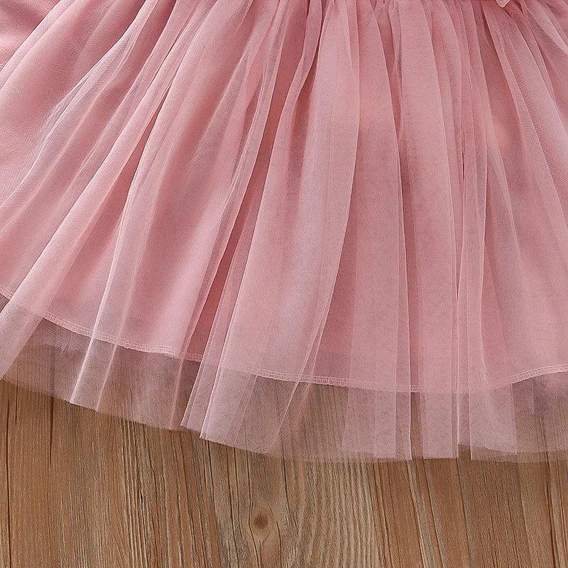 Girls Clothing Dress Autumn New Girls Dess Long Sleeve Dress Vestidos Mesh Tutu Princess Dress