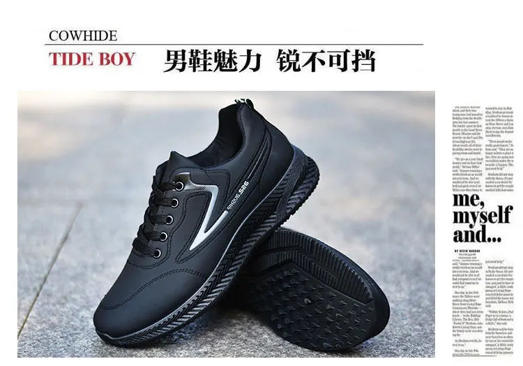 Men's shoes for autumn and winter are waterproof, versatile, anti-slip, sports and casual shoes, and men's low-top running shoes