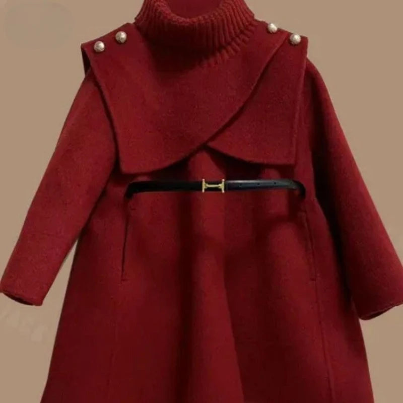 Girls Woolen Coat Children Clothing Fashionable Coat Trend Girl Winter Coat Winter Clothes for Girl Winter Jackets Ropa De Niña