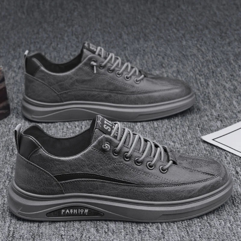 Mens Shoes Man Spring and Autumn Sneakers Male New 2025 Leather Casual Shoes for Men Water Proof Anti-slip Black Sneaker Men's