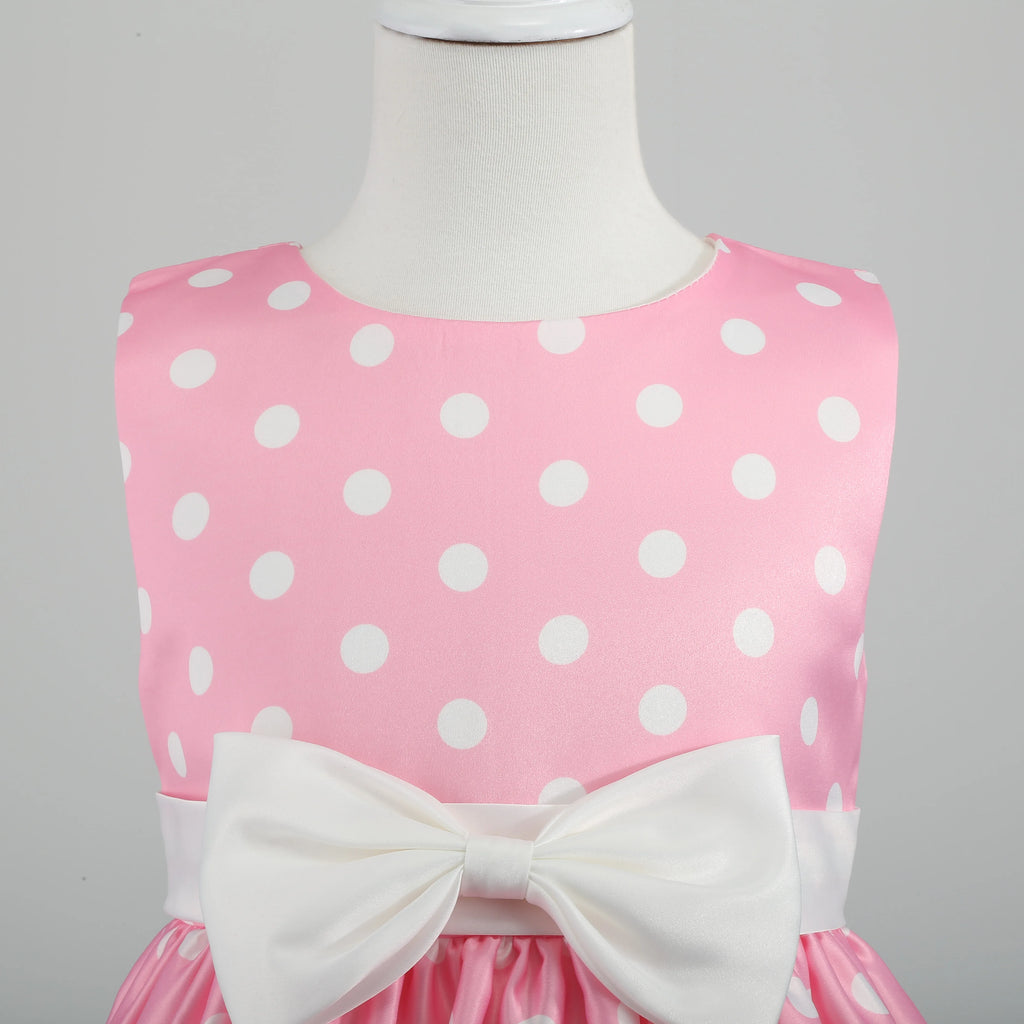 Girls' clothing, girls' baby clothes, skirt with bow and polka dot pattern, imitation show, Halloween party, exquisite clothing