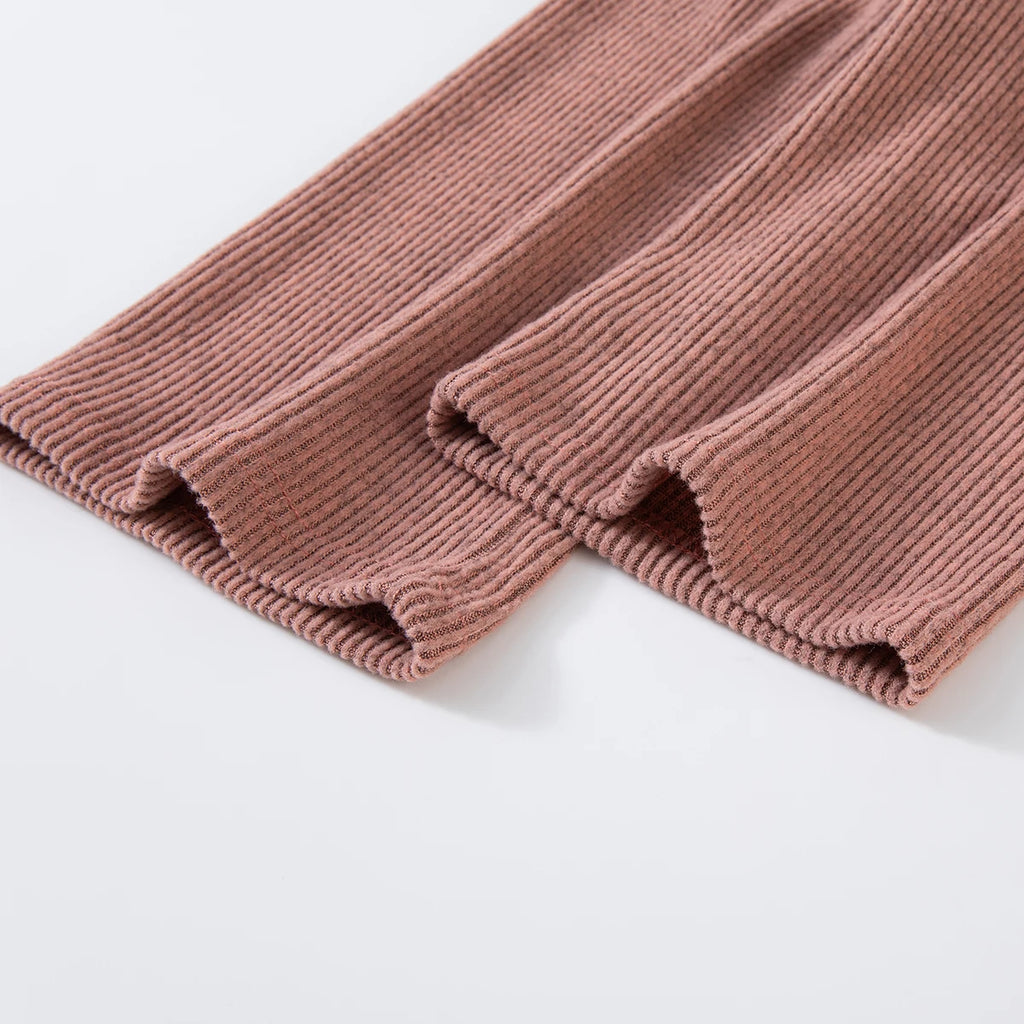 Girls' Solid-Colour Spring/Autumn Long-Sleeved Top and Casual Trousers Two-Piece Set, Trendy Outfit, Children's Fashion Clothing