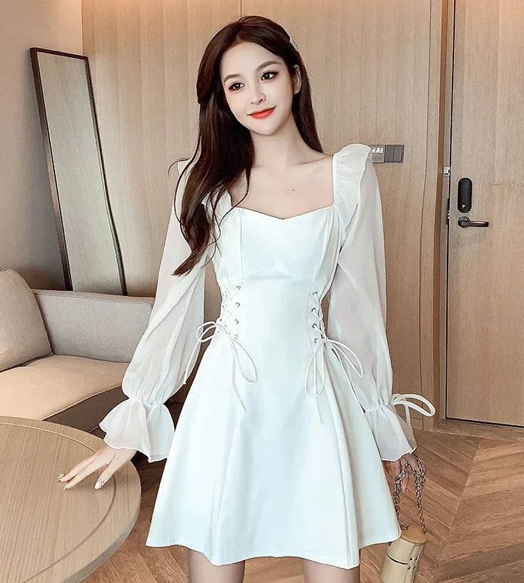 Female Dresses  Coquette Women's DressSilk Satin Chiffon Sexy Black Holiday New Features Korean Style Clothing Cheap Casual X In