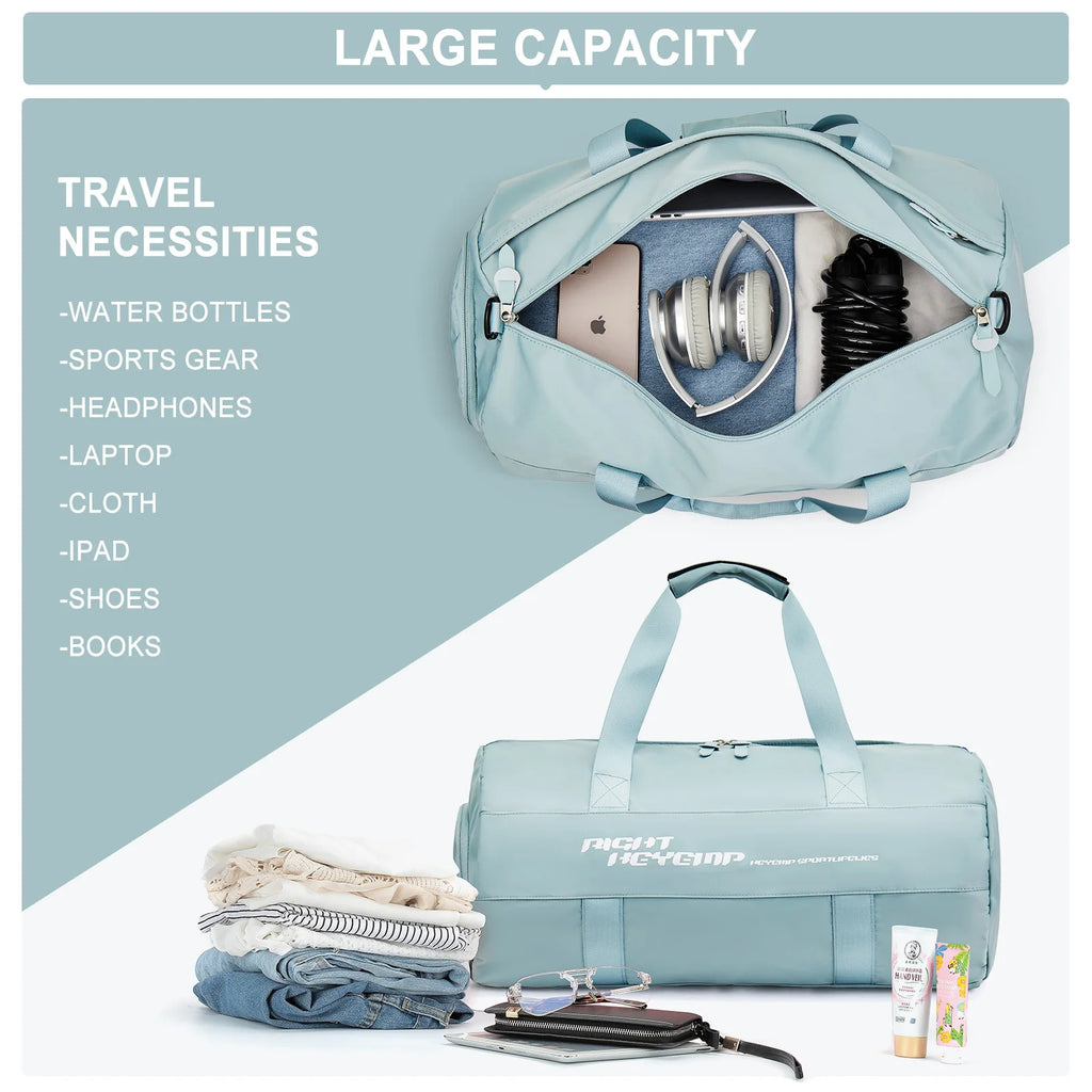 Travel Bags for Women Large Capacity Sports Fitness Bags Hand Luggage with Shoe Compartment Short Distance Travel Crossbody Bag
