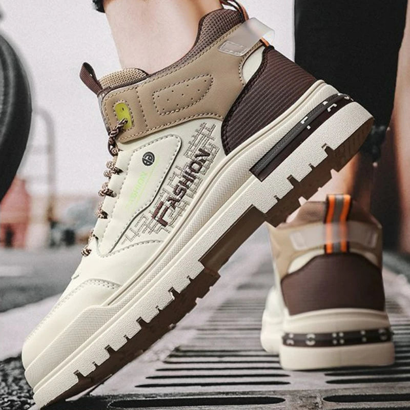 Men Sneakers Outdoor Casual Shoes New Non Slip Vulcanized Shoes Soft Sole Walking Shoe Lace-up High Top Men Shoes Tenis Hombres