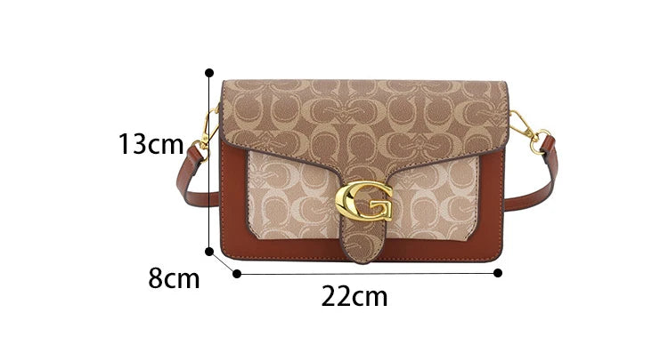 Women Bags Elegant Underarm Bag Letter Print Single Shoulder Crossbody Bag PU Leather Small Messenger Bag Flip Women's Handbags