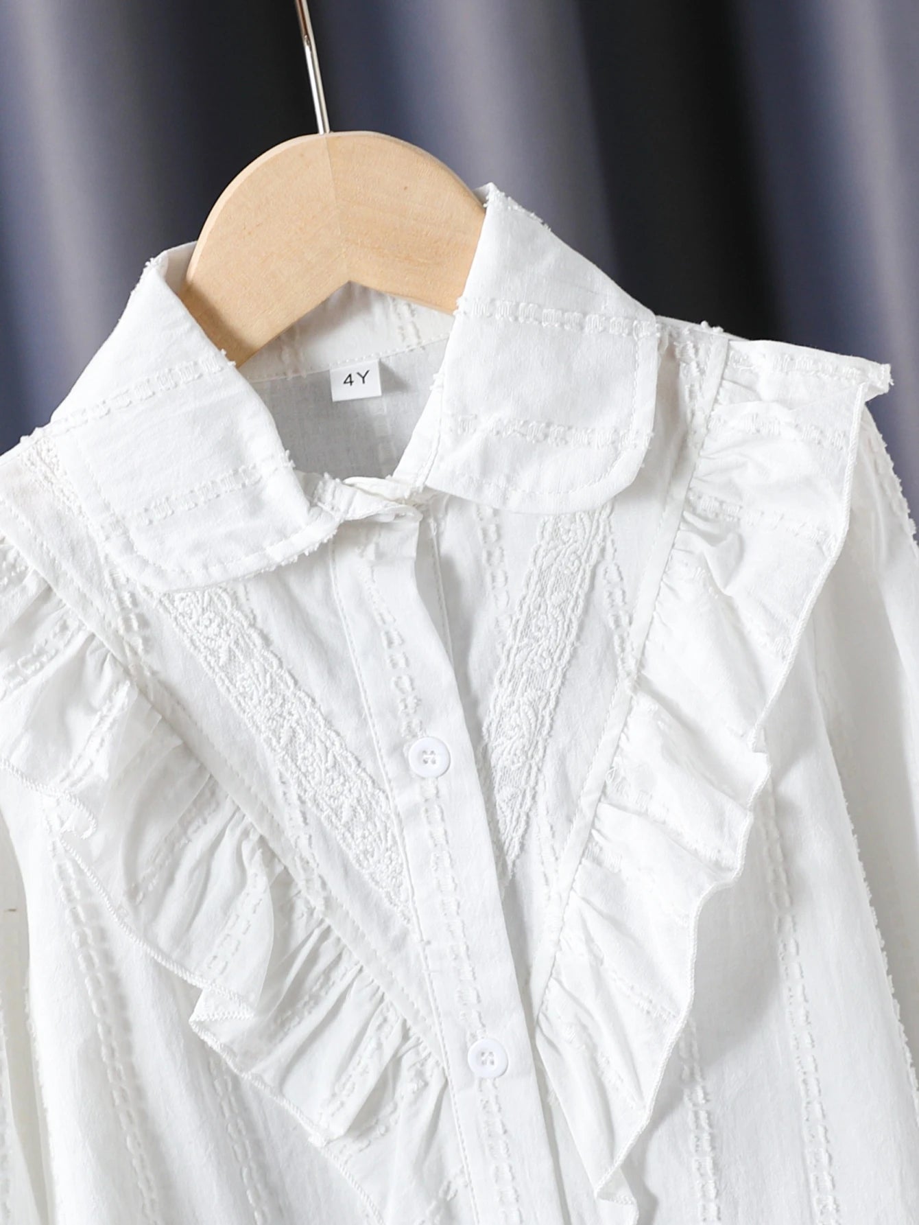 Girls' Spring and Autumn Shirts, Casual and Simple, Lapel, Solid Color, Long-Sleeved, Open-Front Tops, Little Girls' Autumn Versatile College Style Clothing