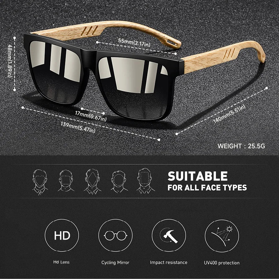 Fashion Vintage Square Square Frame Sunglasses Men Women Fishing Driving Man Luxury Brand Designer Sun Glasses UV400 Eyewear